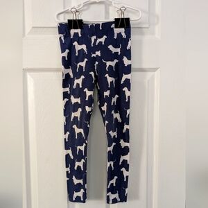 Mini Boden kids leggings - navy dogs - size 6/7
